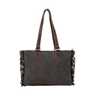 Rosalinda Cross Stitched Canvas & Hairon Bag. back