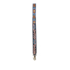 Blazing Sun Hand-Tooled black leather lanyard with beaded geometric patterns
