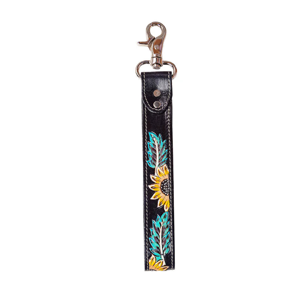 Cheyenne Bloom Hand-Tooled Key Fob