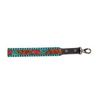 TEAL RED BLOOM HAND-TOOLED LEATHER STRAP