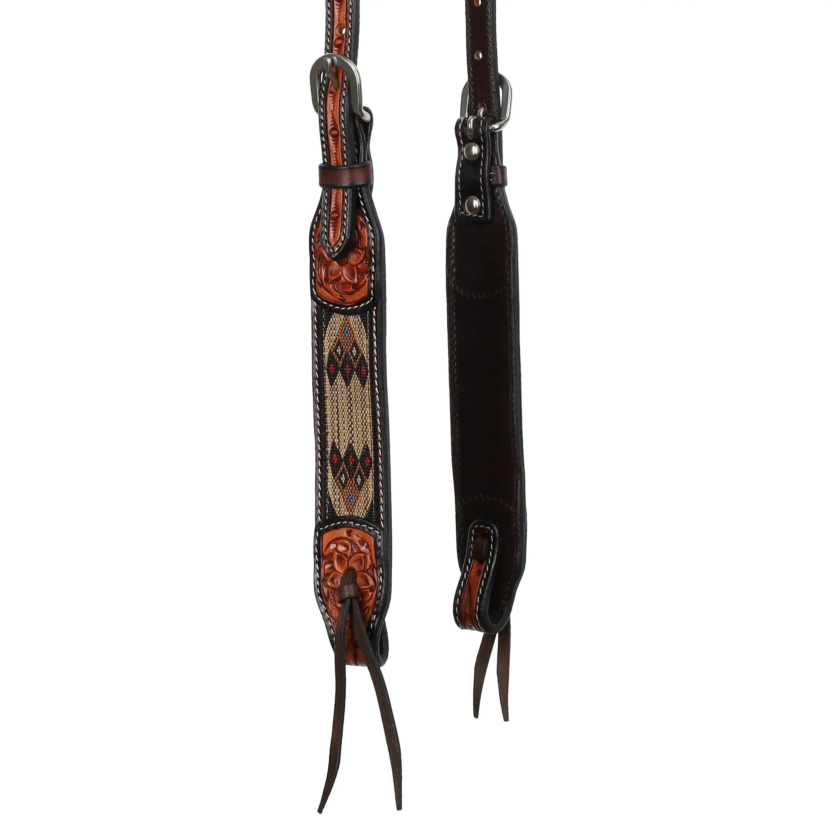 close up Desert Loom One Ear Headstall