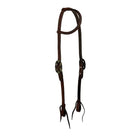 Oiled Harness Single Ear Headstall With Antique Silver Bar Buckle Horse