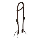 Oiled Harness Single Ear Headstall With Antique Silver Scalloped Buckle Horse