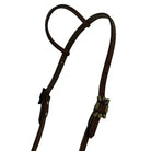 Oiled Harness Single Ear Headstall With Antique Silver Scalloped Buckle Horse