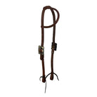 Oiled Harness Single Ear Headstall With Antique Sunflower Buckle Horse