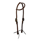 Oiled Harness Single Ear Headstall With Silver Oval Buckle Horse