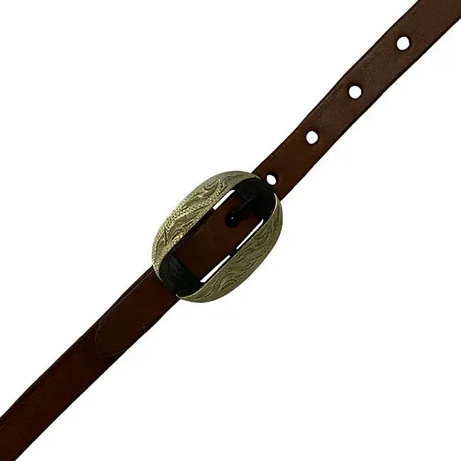 Oiled Harness Single Ear Headstall With Silver Oval Buckle Horse
