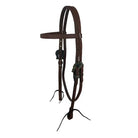 Oiled Harness Browband Headstall With Cowboy Gambler Buckle Horse