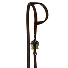 Oiled Harness Single Ear Headstall With Cowboy Gambler Buckle Horse