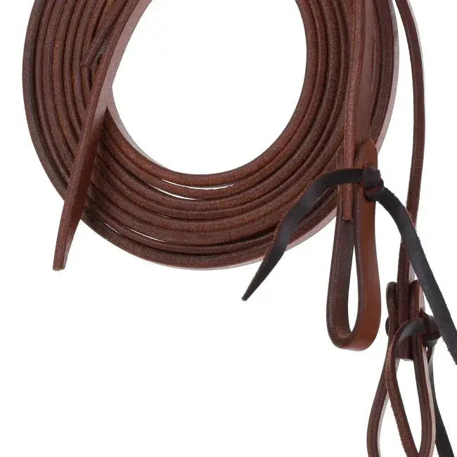 1/2" x 8' Oiled Harness Cow Leather Split Reins Horse close up