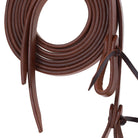 3/4" x 8' Oiled Harness Cow Leather Split Reins Horse close up