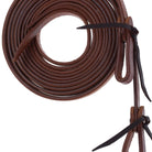 5/8" x 8' Oiled Harness Cow Leather Split Reins Horse close up