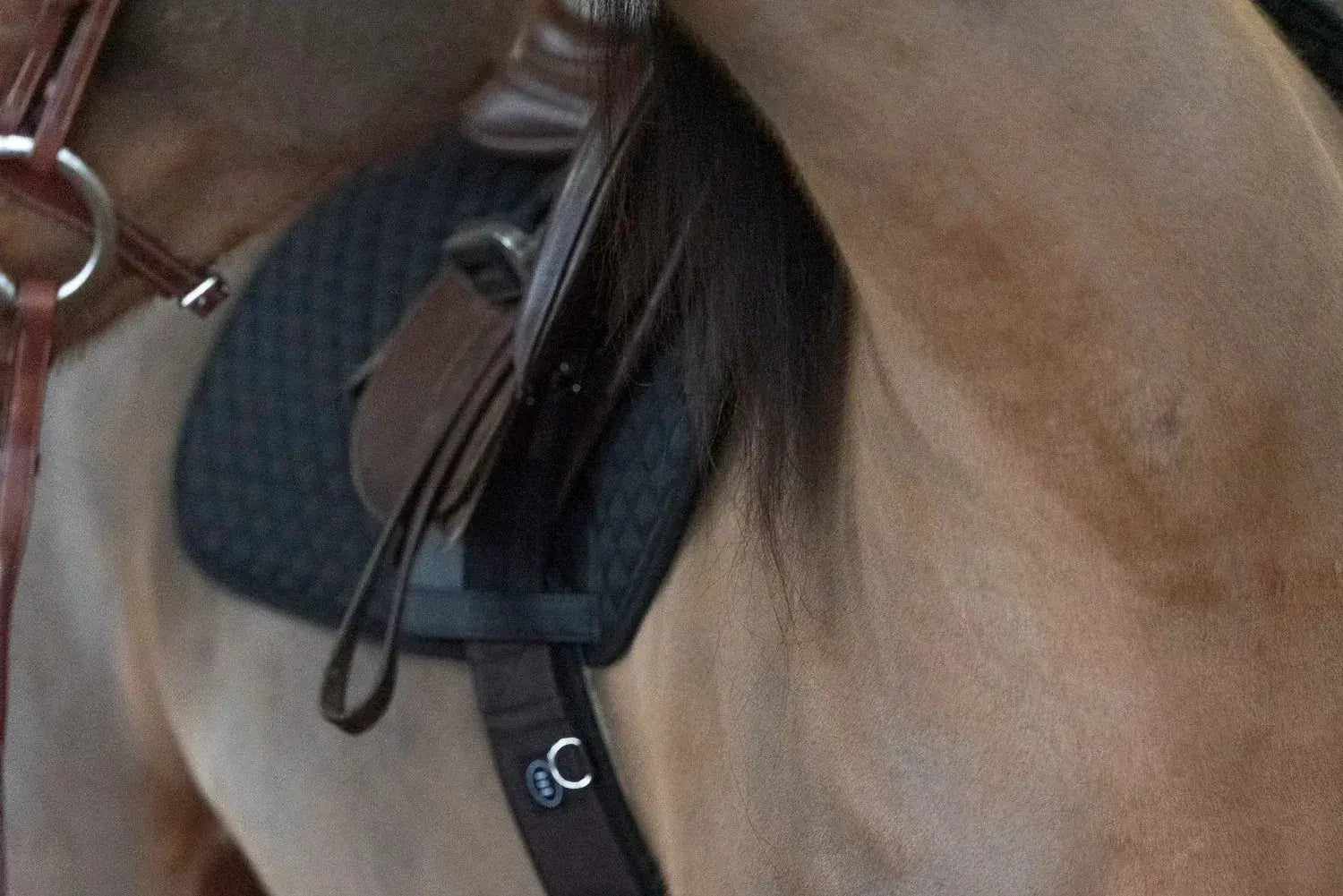 New Benefab black quilted therapeutic all-purpose saddle pad with silver logo