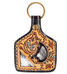 Trails East Hand-Tooled Key Fob
