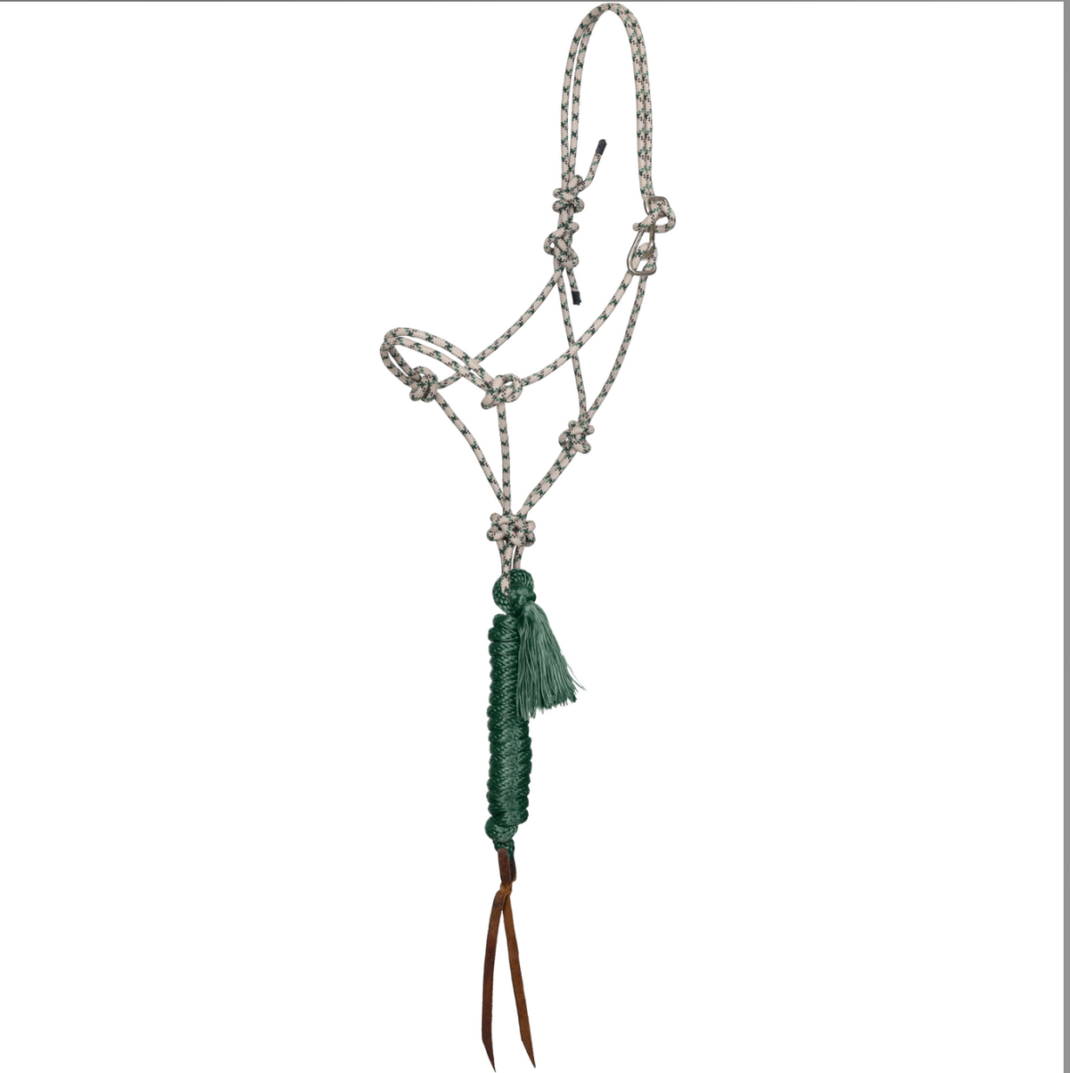 Hunter green Premium Diamond Quick-Tie Cowboy Knot Halter with Lead