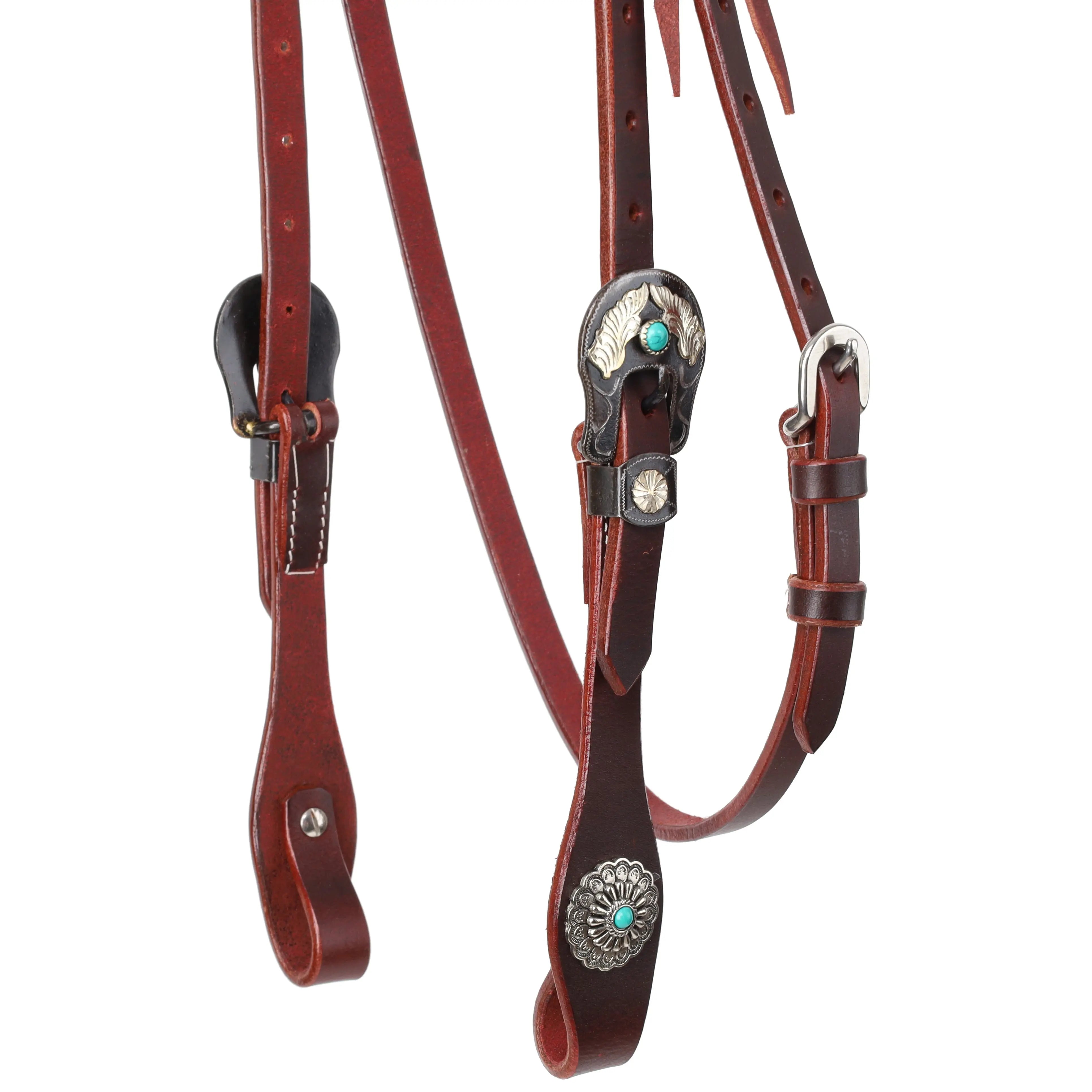 Turquoise Halo Browband Headstall close up