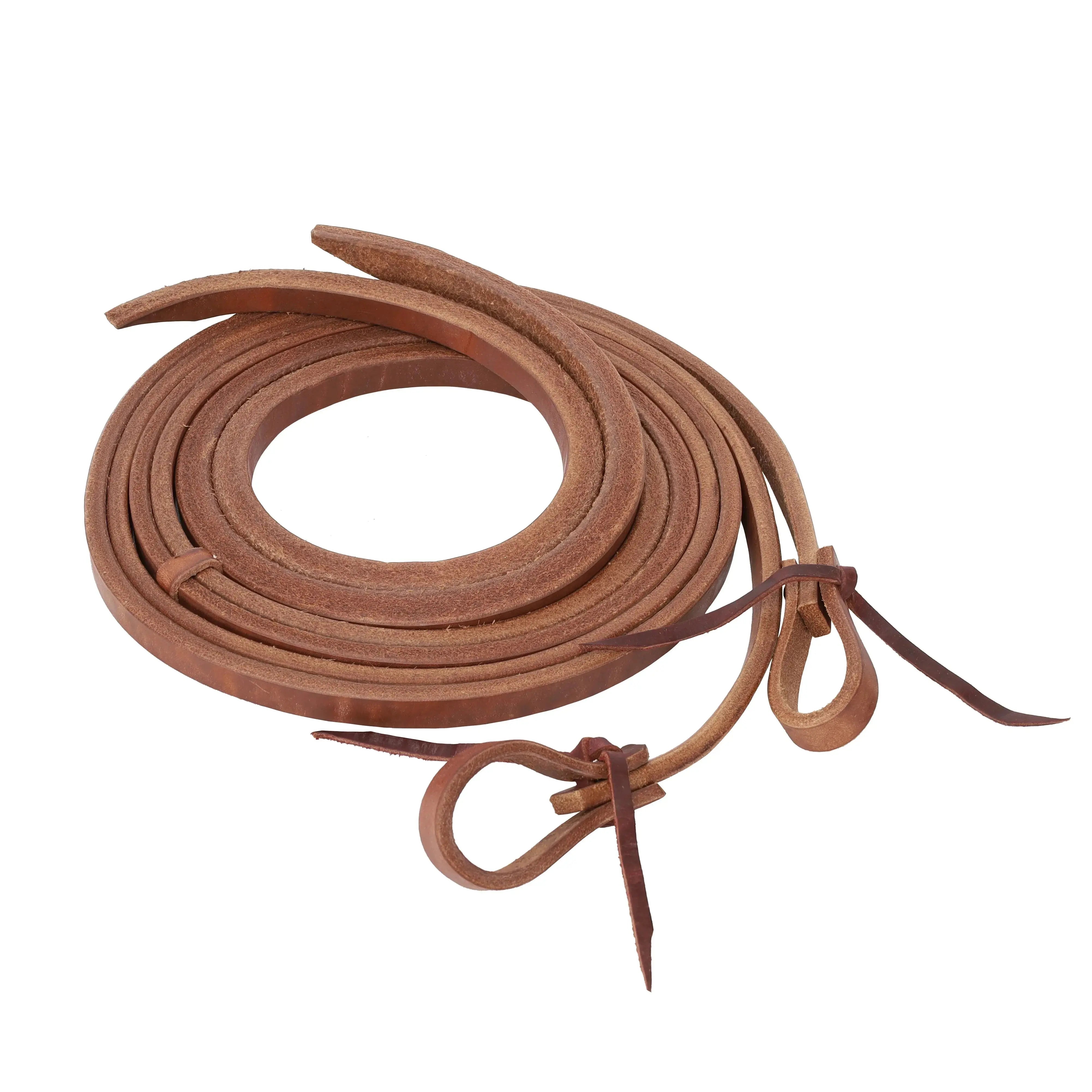 Argentina Cow Leather 8' x 5/8" Split Reins with Thick Weighted Ends Horse