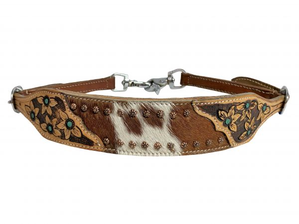 Hair-On Cowhide and Rhinestone Western Belt