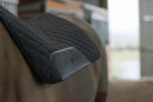 New Benefab Therapeutic Western Pad black quilted saddle pad with gray leather brand patch