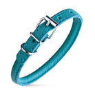 Soft Leather Round Collar Teal 1 4"