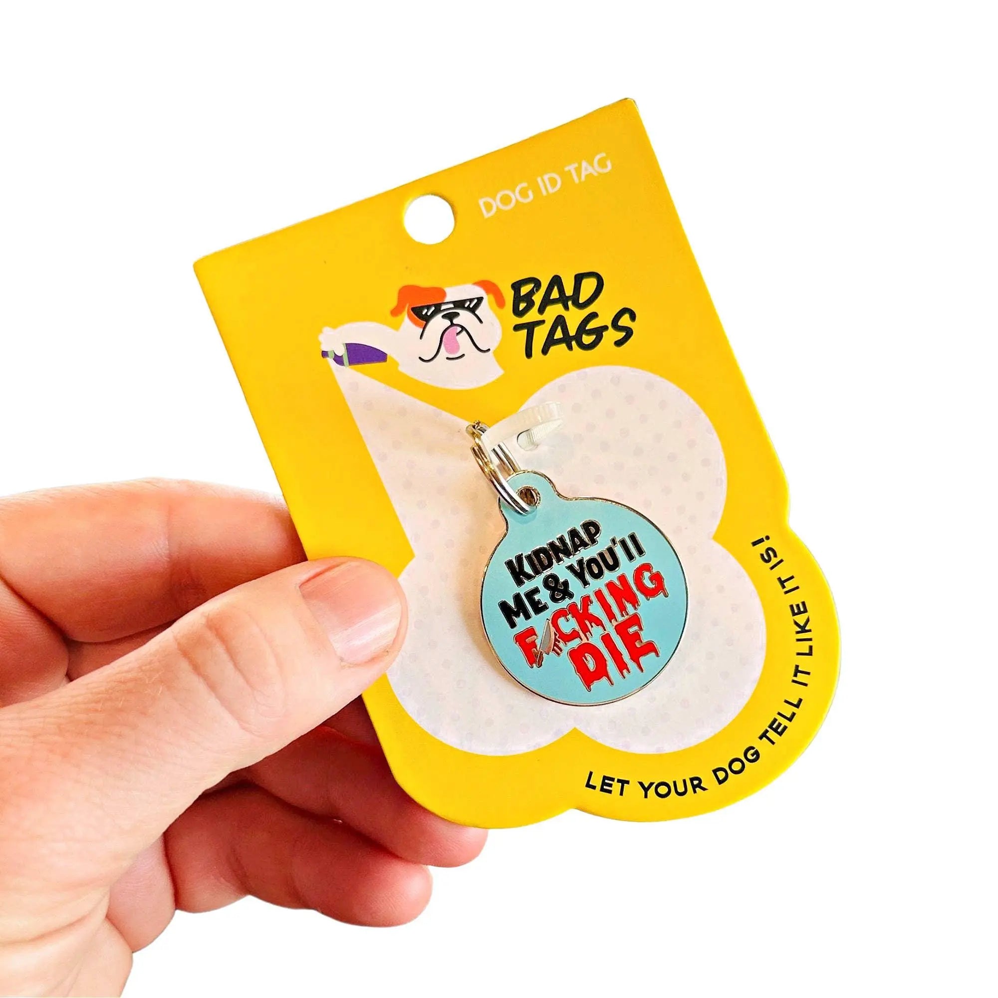Dog ID Tag with Personalized QR Code - Kidnap Me & You Die