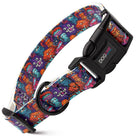 Dogline Biothane purple printed dog collar with colorful monsters