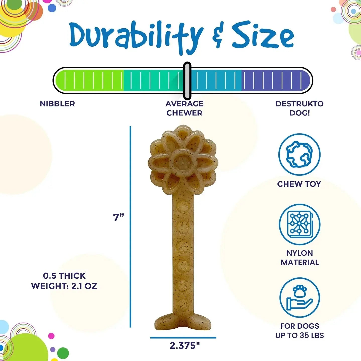 SodaPup Flower Tower Durable Nylon Chew and Enrichment Toy dog chew