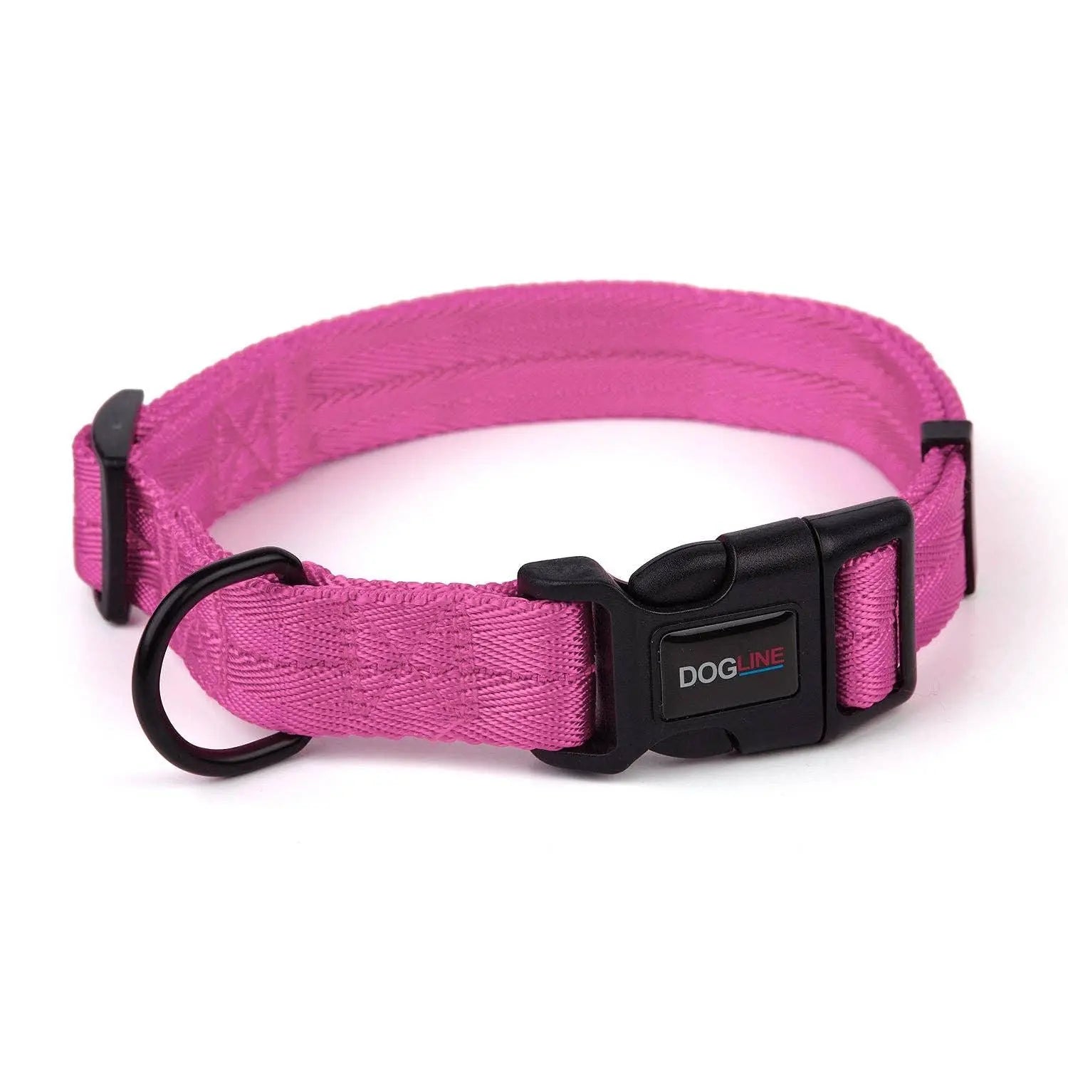 Nylon Flat Collar Hot Pink Dog