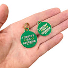 Personalized Gold Dog Tag Charm - I Identify as Adorable