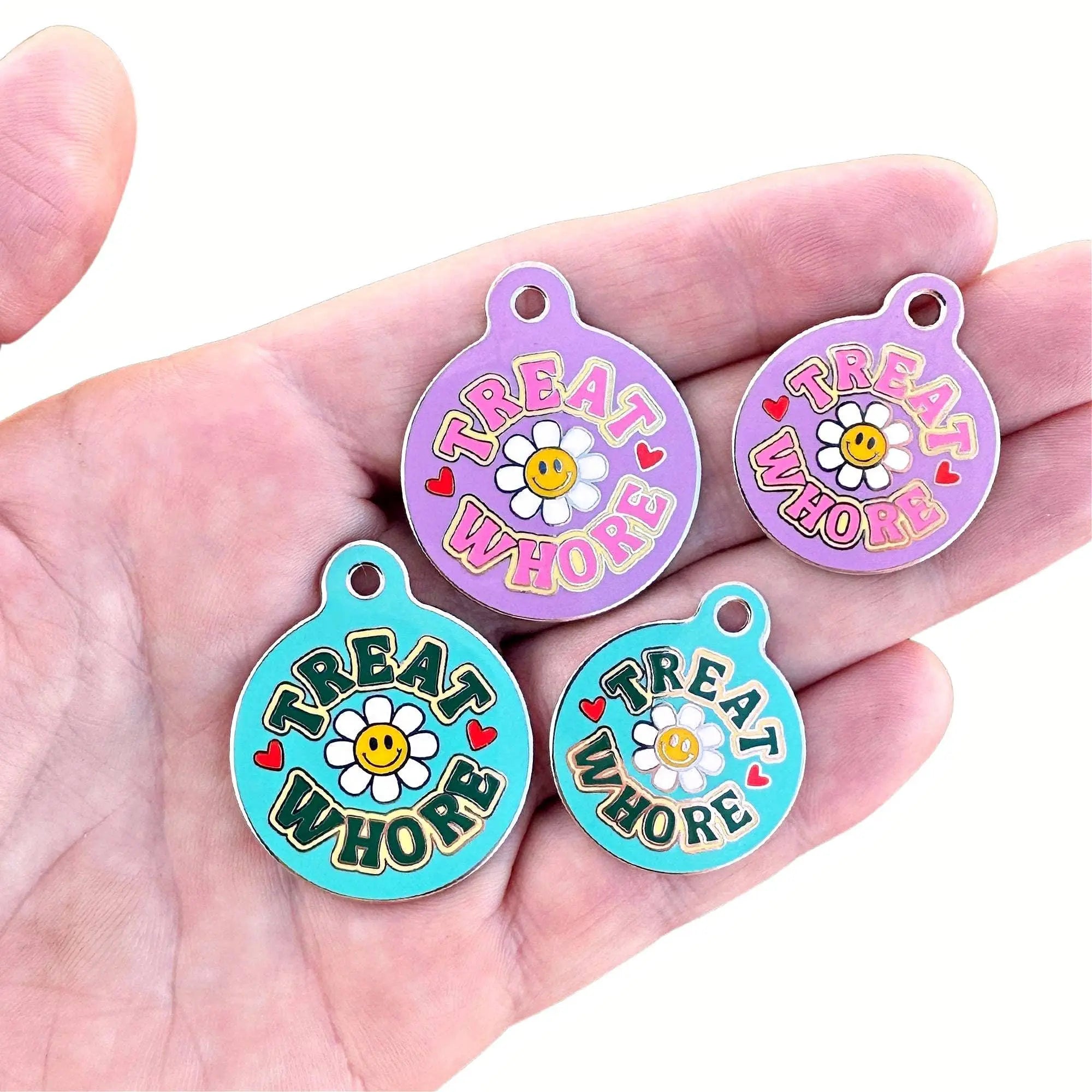 Treat Whore - Dog ID Pet Tag Collar Charm Accessory Dog