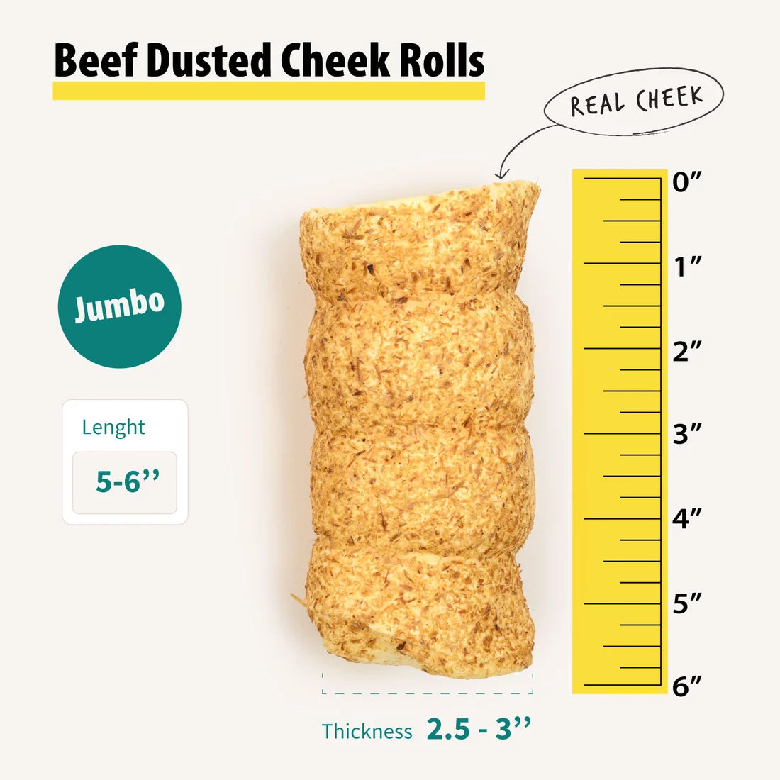 Beef Dusted Cheek Rolls - 5-6"