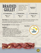 12" Braided Gullet Sticks Dog Treats