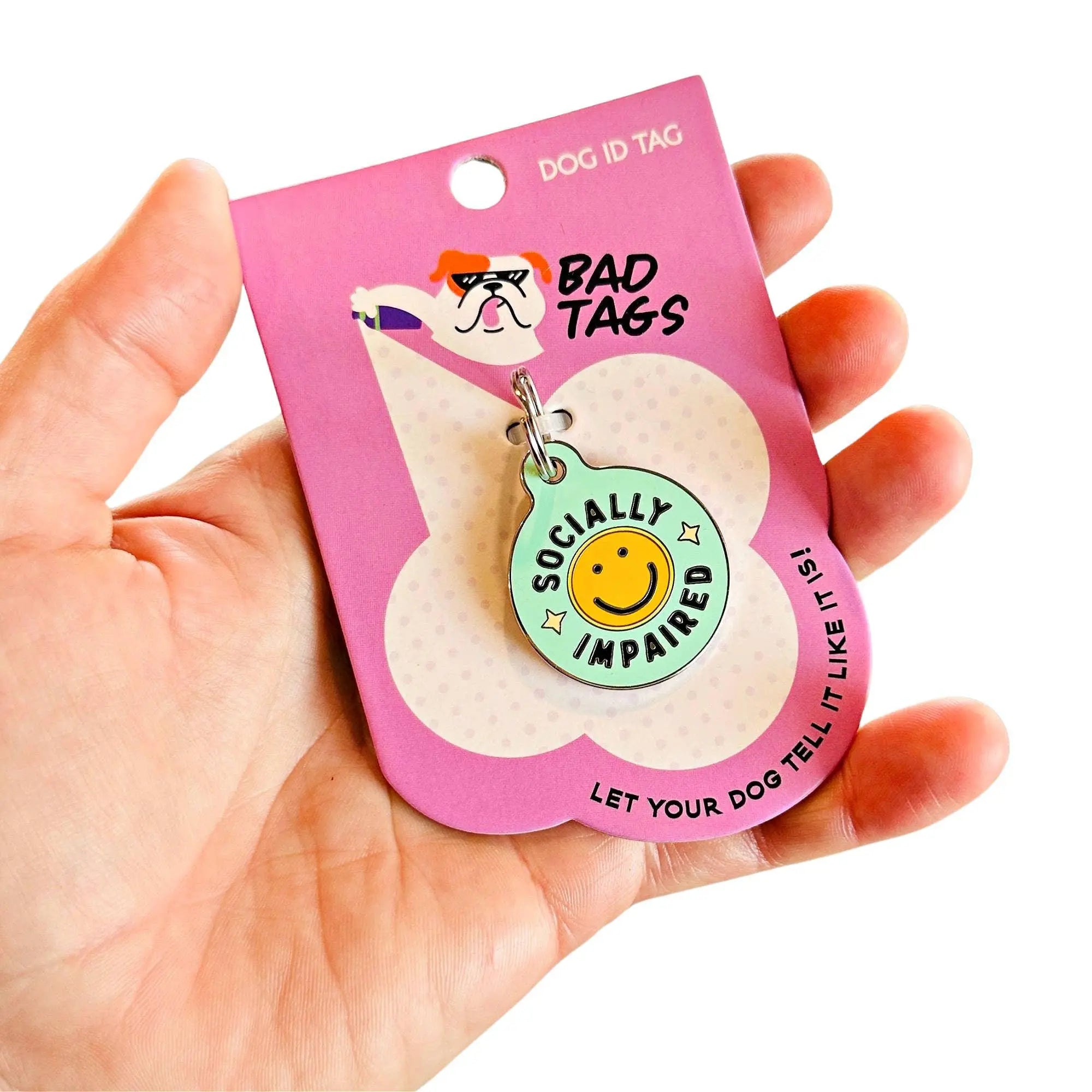 Personalized Dog Tag Scannable QR Code - Socially Impaired