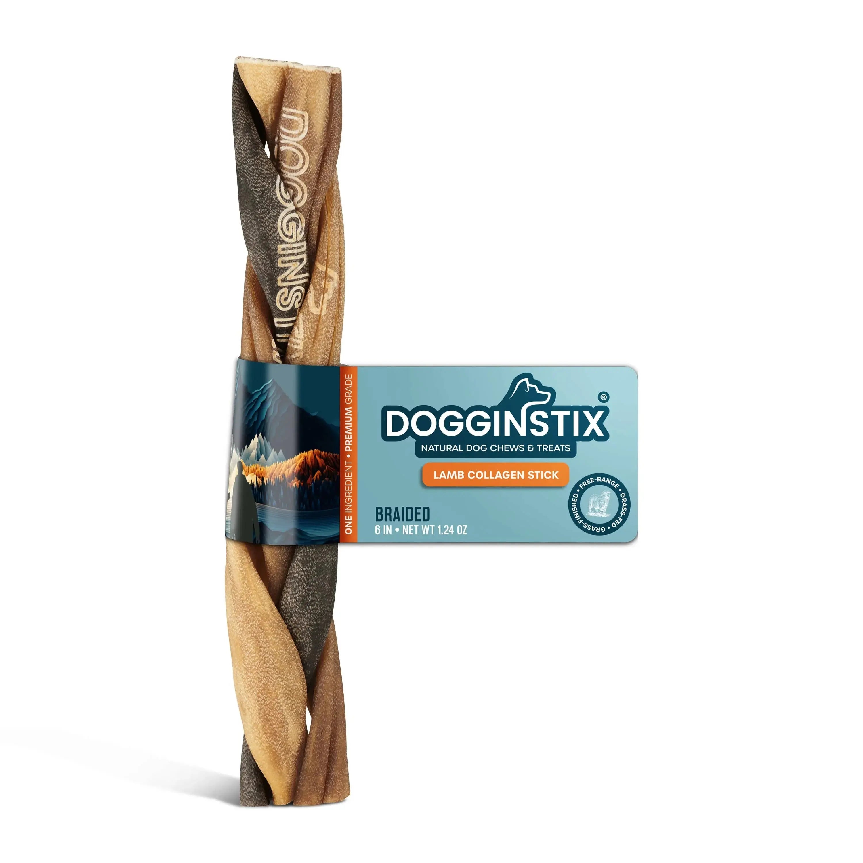 6" Braided Lamb Collagen Sticks