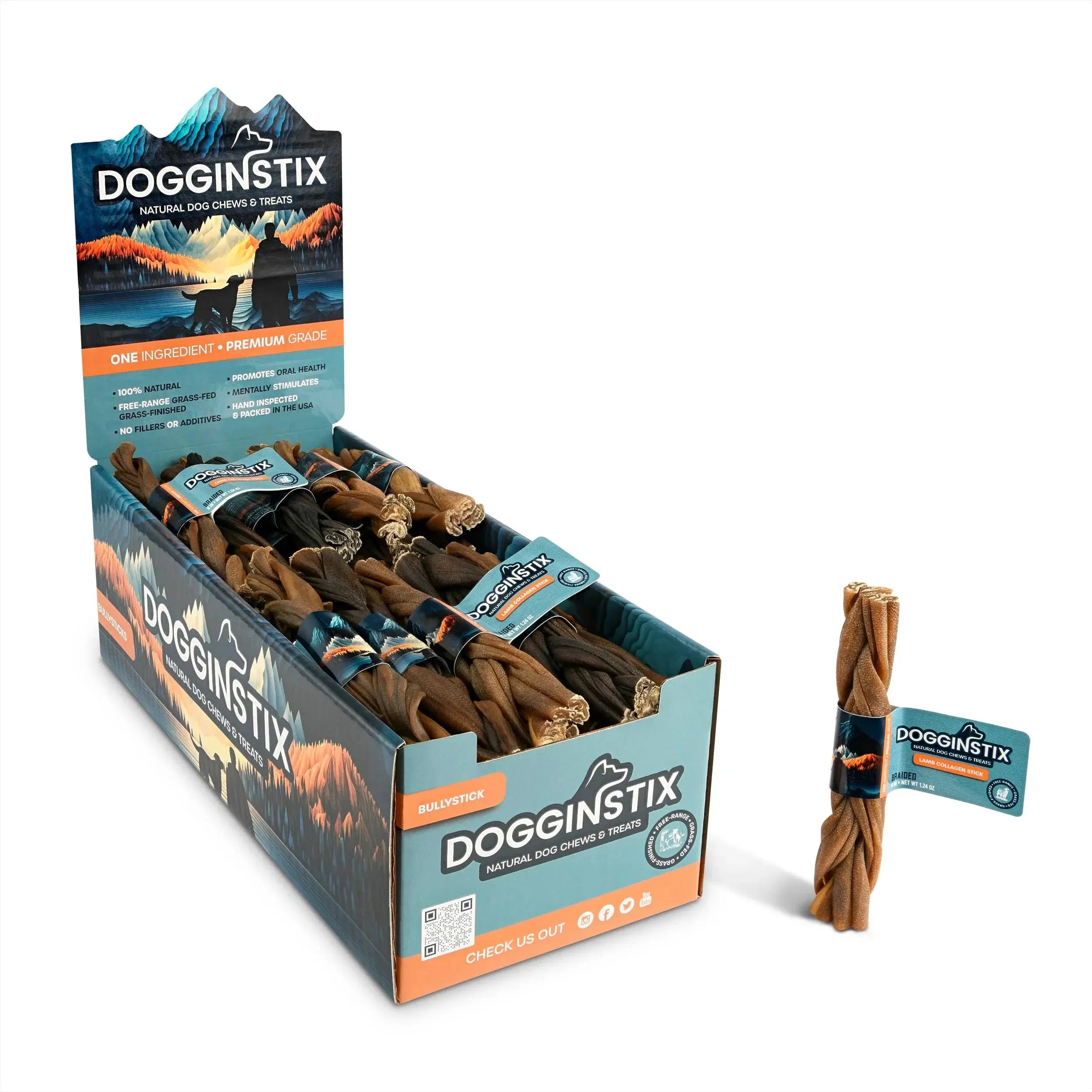 6" Braided Lamb Collagen Sticks