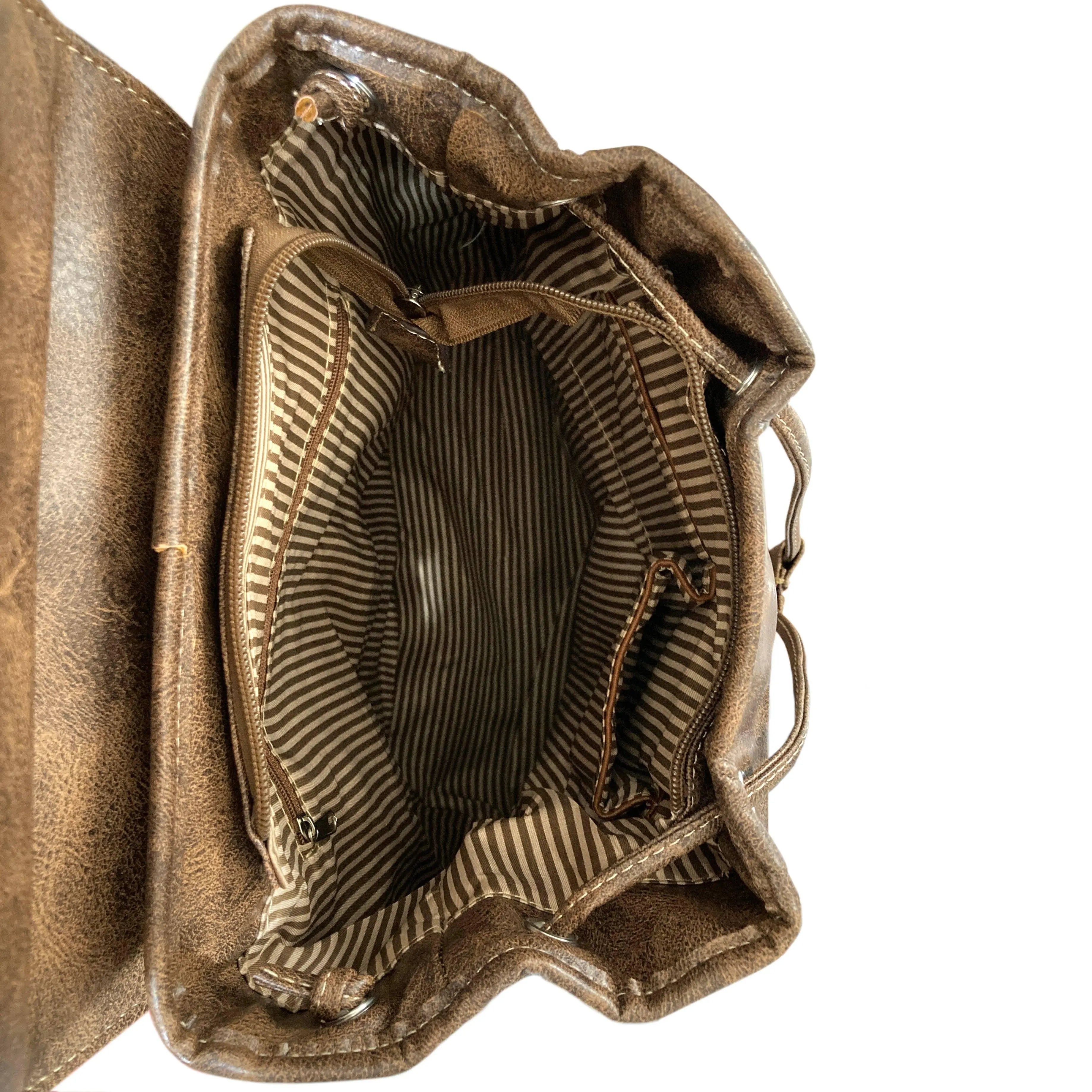 Women's Embroidered Horse Western Leather Backpack handbag