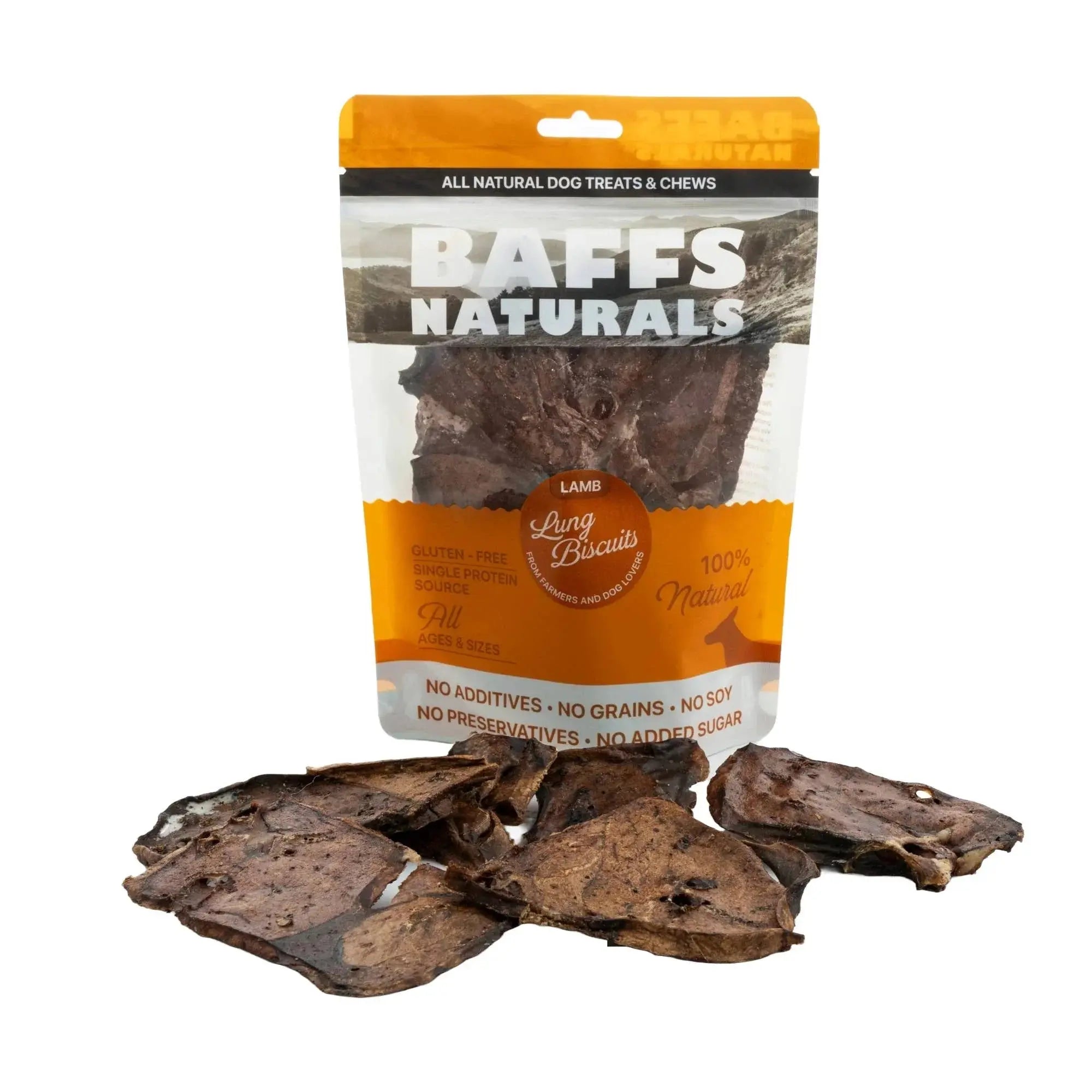 All-Natural Premium Lamb Lung Biscuits Dog Chews (4oz Bag) Dog