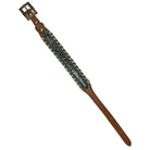 Teal Python Leather Dog Collar Dog