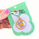 Funny Dog ID Tag with Personalized QR Code - Slut for Cheese Dog
