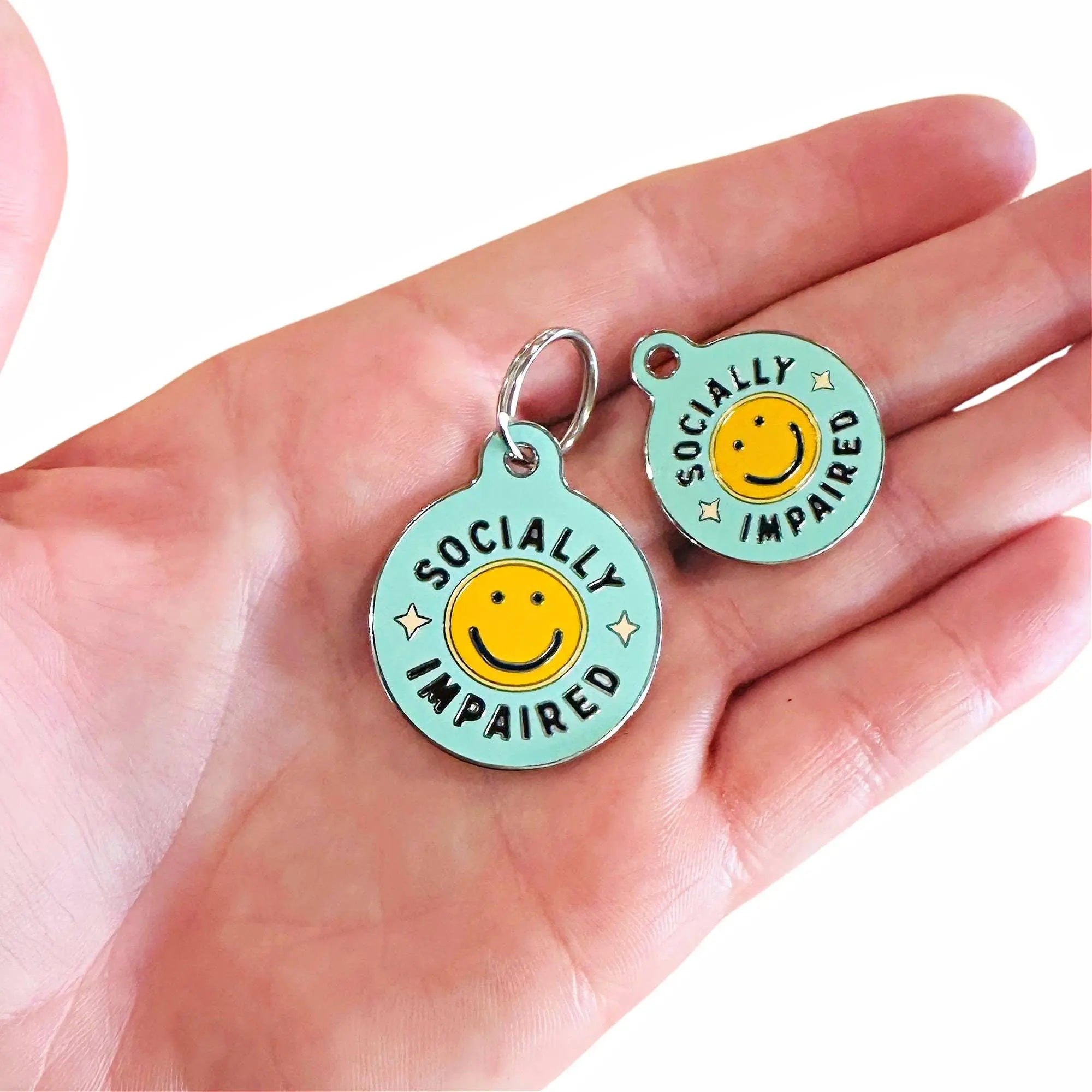 Personalized Dog Tag Scannable QR Code - Socially Impaired