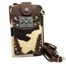 Rectangle Concho Cow Print Western Phone Wallet