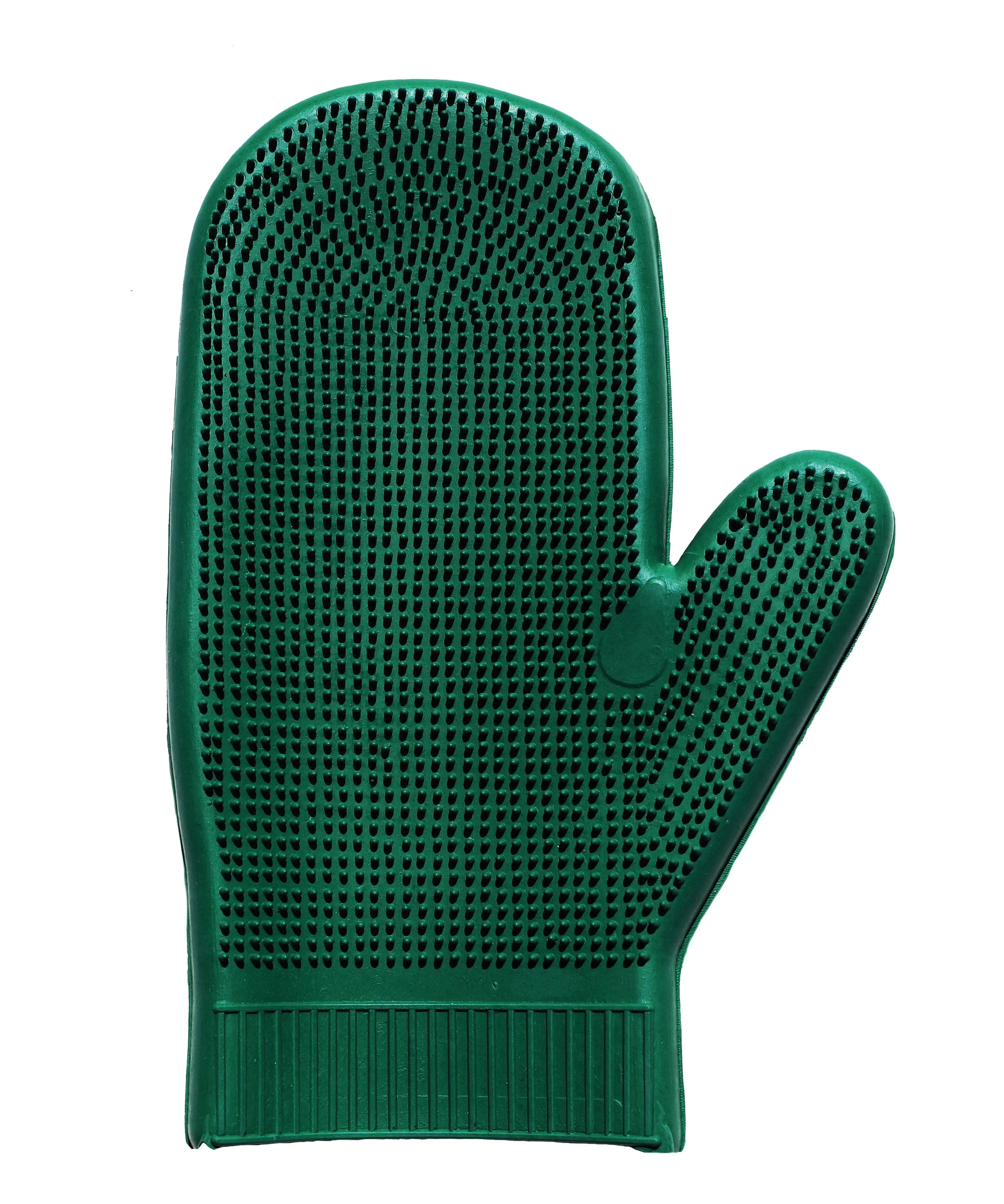 Massage Grooming Glove Dark Green Horse