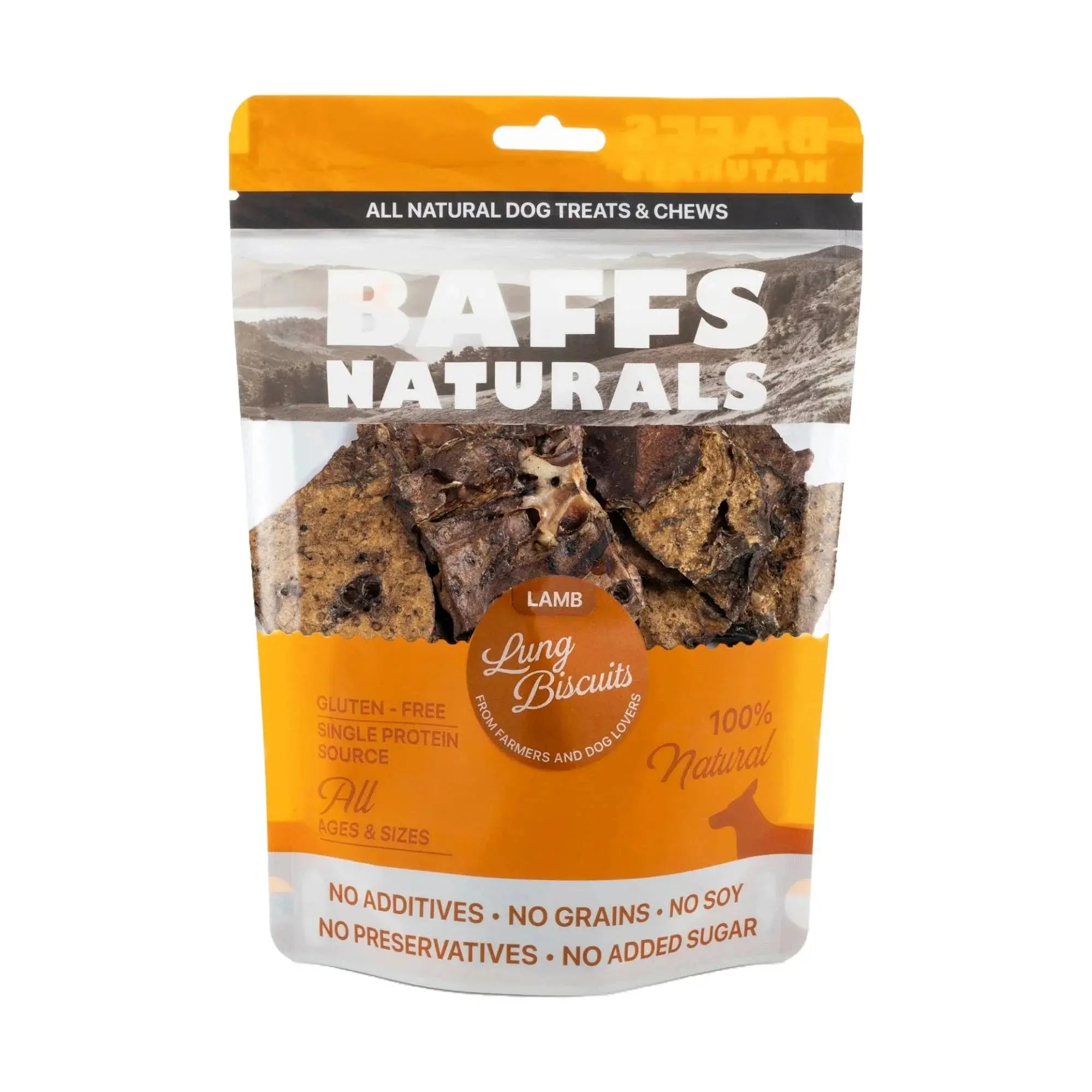 All-Natural Premium Lamb Lung Biscuits Dog Chews (4oz Bag) Dog