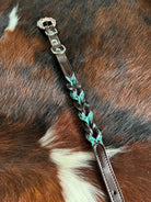 Teal and Dark oil braided leather dog collar Dog