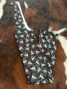 Cow skull printed slip on tail bag