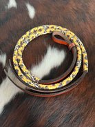 4ft Leather over & under with leather sunflower and cheetah print overlay. Horse