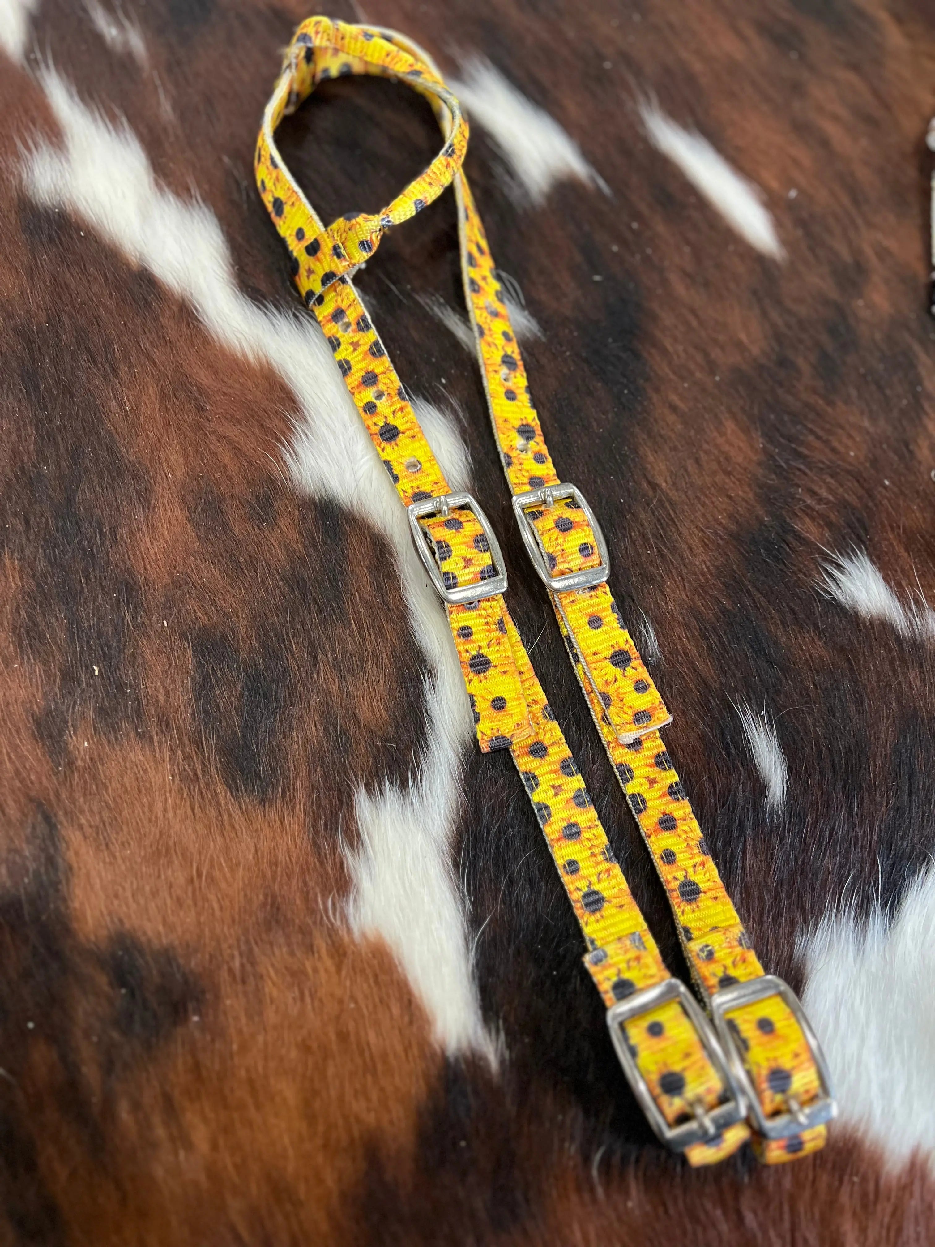 Sunflower Print Design Nylon One Ear Headstall Horse
