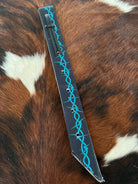Premium Quality Black Nylon w/ Teal Barbwire Billet Horse