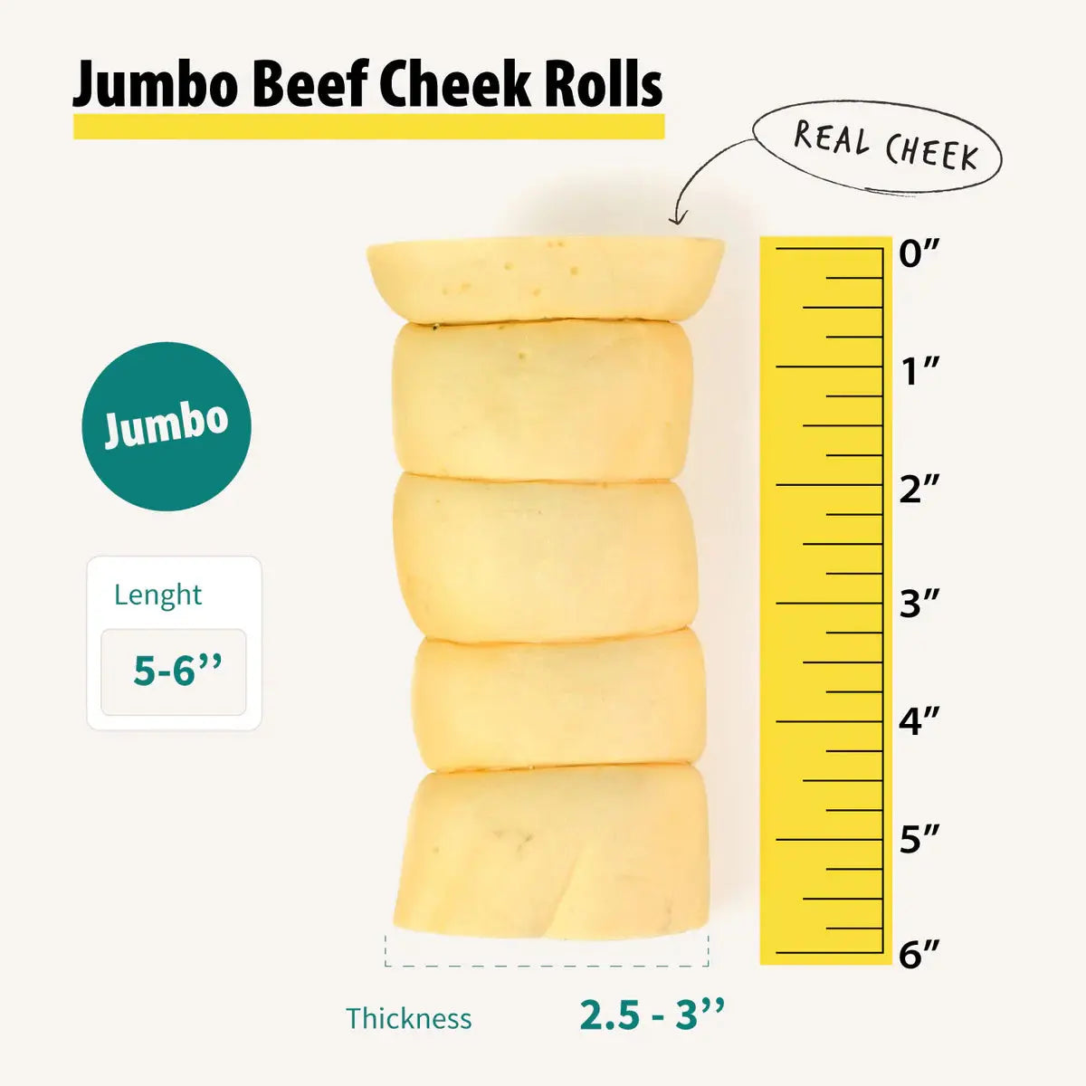 Jumbo Cheek Rolls - 5-6"