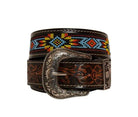 Polychrome Hand-Tooled Leather Belt